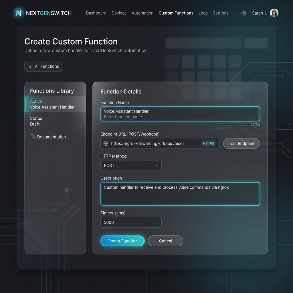 Custom Function for Voice Assistant