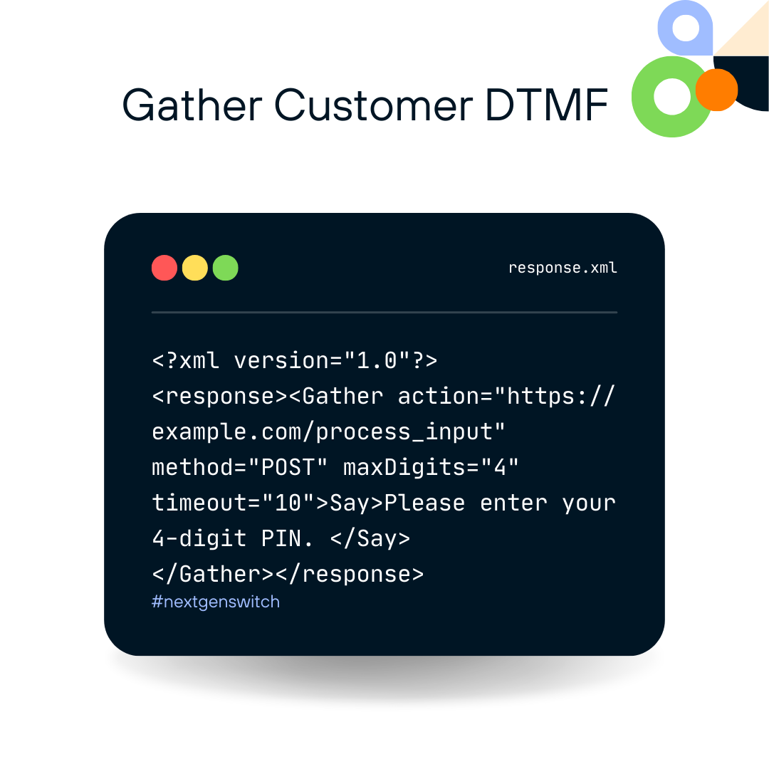 Capture caller input using gather verb
