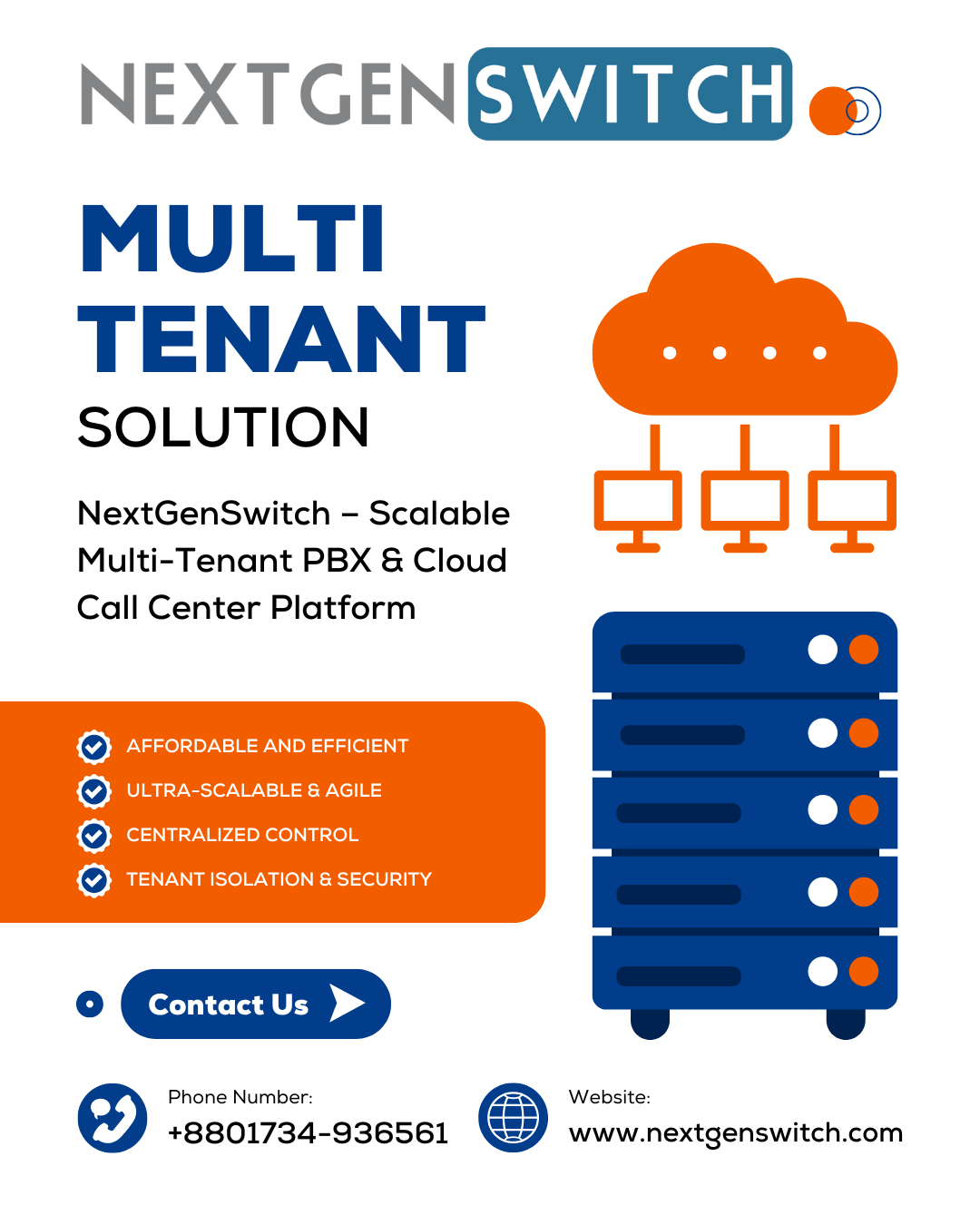 Core modules in multi-tenant contact center platform